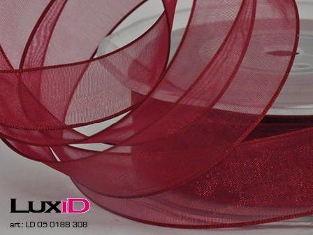 Org. woven edge wired Color 308 red 23mm x 20m